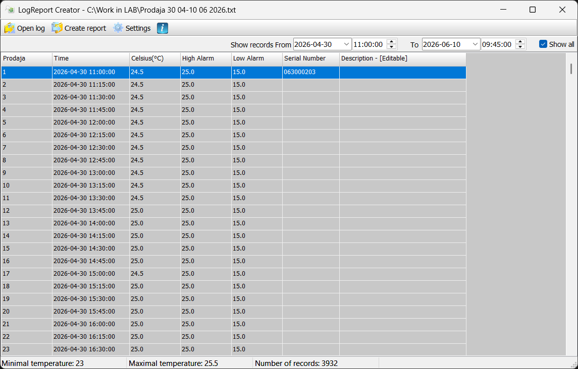 LogReport Creator screenshot 1